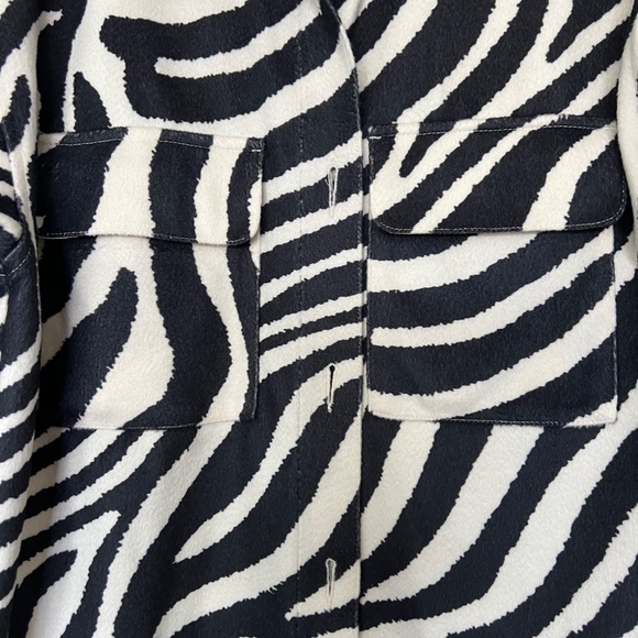 Zebra print felted oversized fit shirt jacket - Picture 4 of 6